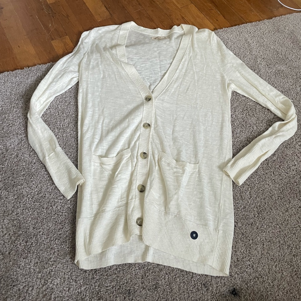 NWOT hollister white button down cardigan